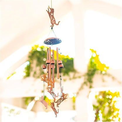 Cat Wind Chimes Outdoor Cat Gifts for Women Mom Men Dad Unique Birthday Gifts Metal WindChimes for Outside/Indoors, Patio, Lawn, Yard, Home Decor, Outdoor Decor, Garden Decorations