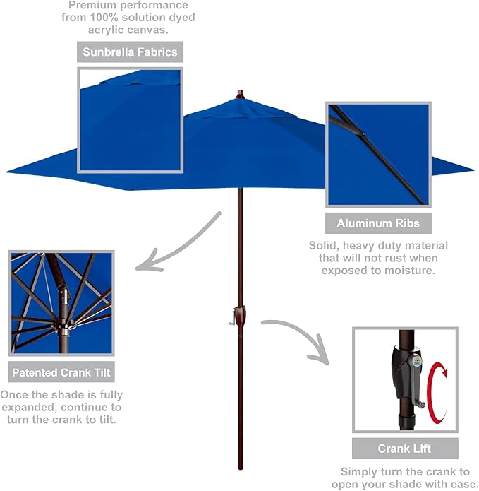 California Umbrella 9' Rd Sunbrella Aluminum Patio Umbrella