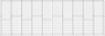 Galvanized Steel Gabion Wall with Cover, Gabion Mesh Wire Wall Panel Galvanized Steel Garden Stone Wire Basket Fencing Patio Decorative Fence, 236.2"x11.8"x78.7",-137