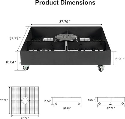PURPLE LEAF Patio Umbrella Base WK4500 with 4 Lockable Wheels 1100 lbs High Capacity Heavy-Duty Cantilever Offset Steel Weighted Base