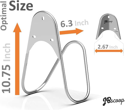 JBscoop Garden Hose Holder Stainless Steel Small Wall Mount Garden Hose Hook, Ideal for Water, Air, Hydraulic Hose, Ropes, Extension Cords Heavy Duty & Rust Proof (2)