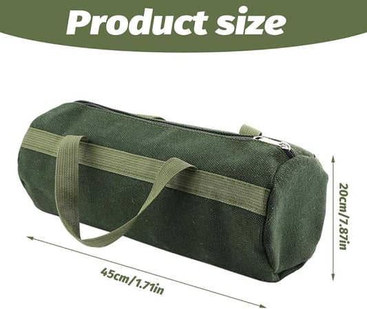 Tool Bag, Multi-Purpose Canvas Grill Tools Organizer, Heavy Duty Storage Handbag Tote Bag with Sturdy Bottom, Wide Mouth Tool Bags for Electricians, Carpenter(COLOR:Round, 45 x 20cm)