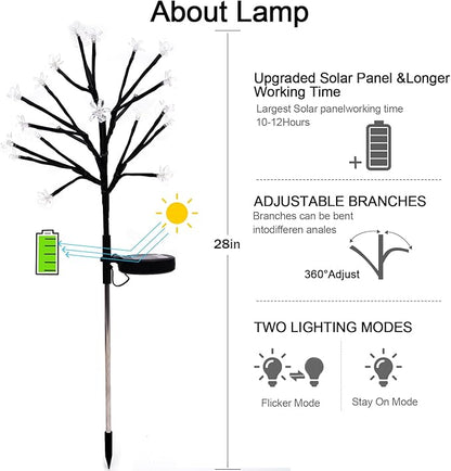 Solar Garden Lights Waterproof, Solar Lights Outdoor Decorative 4Pack,80Led Solar Powered Flowers Garden Decor,Fairy Lights Yard,Pathway,Outside Decorations,Gardening Gifts for Women Mom