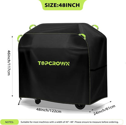 TOPCROWN Grill Cover for Outdoor Grill, Universal Fit 45"-75" BBQ Gas Grill Waterproof Anti-UV Oxford Fabric Windproof Design with Adjustable Straps, Fits Weber/Char-Broil/Nexgrill and More (48")