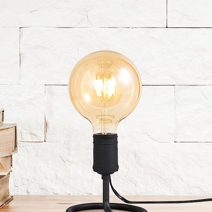 BoostArea LED Bulbs 60 Watt Equivalent, 2 Pack 6W G125 Led Globe Bulbs, Antique Vintage Light Bulbs Amber, E26 LED Edison Light Bulb, 2700K 800LM Warm White, E26 Standard Base, Non-Dimmable