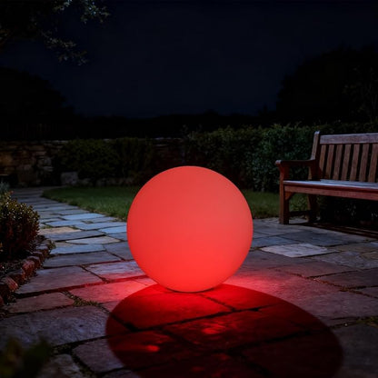 16-inch LED Light Ball, Round LED Night Light with Remote, Rechargeable Globe Lights with 4 Modes & 16 RGB Color Changing, Waterproof Glowing Globe Light for Party Decor