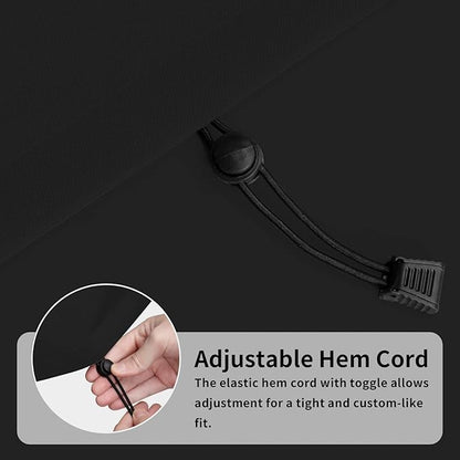 Easy-Going Patio Coffee Table Cover Small Outdoor Rectangular Table Cover, UV Resistant Waterproof Patio Furniture Cover (42"Lx24"Wx16"H, Gray/Black)