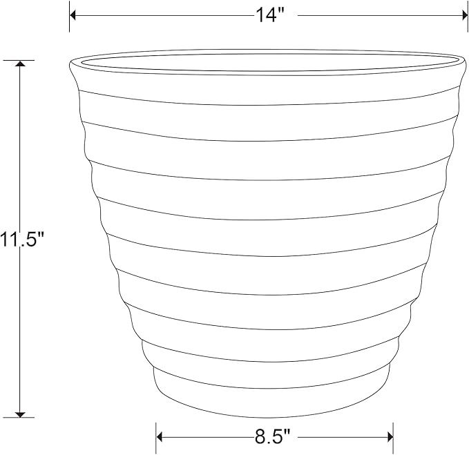 Southern Patio 14" Beehive Resin Indoor Pot Planter, 19.03 qt. Capacity