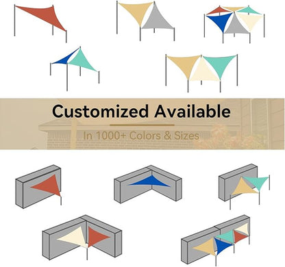 Amagenix Sun Shade Sail 12'X12'X12' Curved Edge Outdoor Shade Canopy Dark Grey Breathable 95% UV Block Shade Cloth for Patio Garden Backyard (We Make Custom Size)