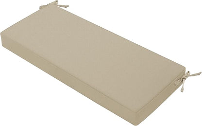 Favoyard Outdoor Bench Cushion 45 x 18 Inch Waterproof Patio Furniture Cushions 3-Year Color Fastness Garden Sofa Settee Couch Swing Pads with Handle and Attach Ties, Beige