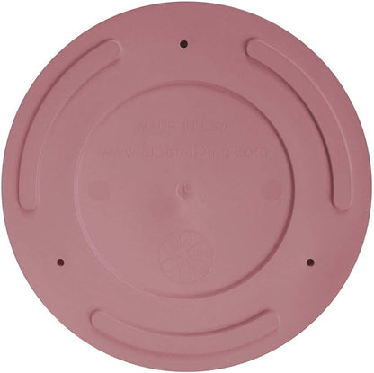 Bloem Mathers 8" Dusty Rose Round Modern Resin Garden Planter Pot with Drainage Holes and Removable Saucer Tray Included