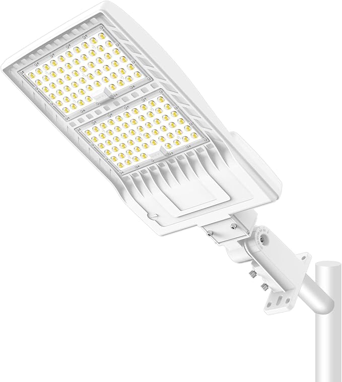LED Parking Lot Light 400W/320W/240W Adjustable with Photocell & Arm/Slip Fitter, 5000K Shoebox Pole Light, AC100-277V, IP65 Waterproof Commercial Street Area Lighting for Driveway/Roadway/Yard