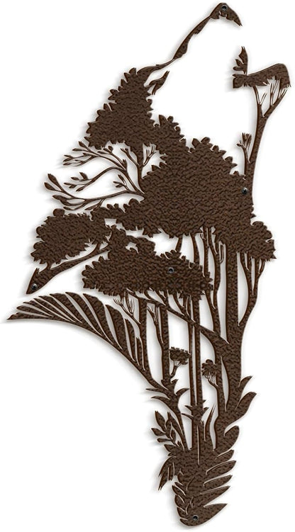 SIGNLEADER Metal Wall Art Decor Plant Leaf Minimalist Modern Abstract Wall Sculpture Hangings Home Decoration for Living Room, Bedroom, Bathroom, Kitchen, Outdoor - 18" Bronze