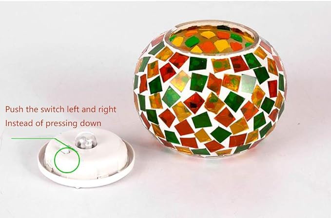 Waterproof Color Changing Table Lamp, Solar Powered Mosaic Glass Ball LED Garden Lawn Night Light Lamps, Party Lights for Home,Yard, Indoor,Outdoor Decoration Lights (Orange+Yellow+Green)