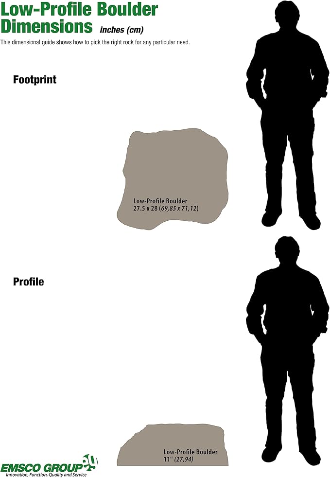 Emsco Group 2271 Landscape Rock – Low Profile Boulder – Lighwieght, Granite