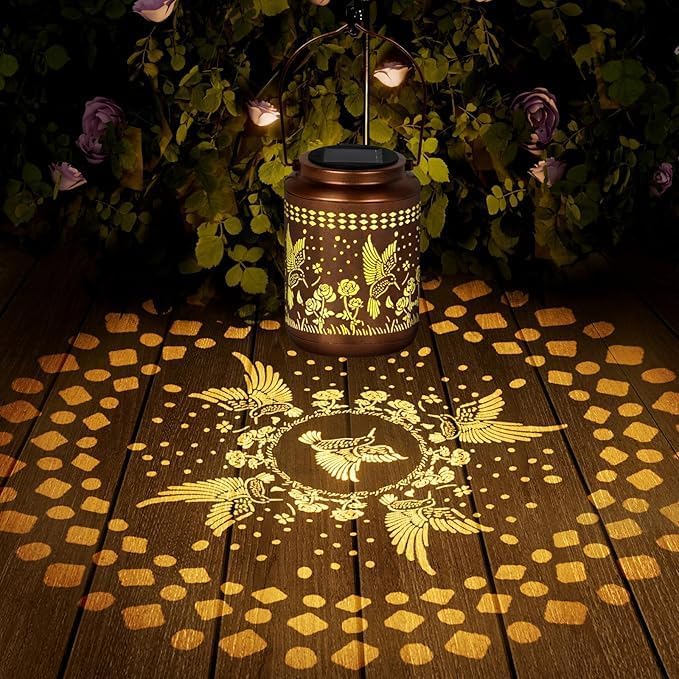Hummingbird Solar Lantern Outdoor Hummingbird Decor Garden Decor Waterproof Decor Light Hanging Solar Lights Yard Decor, Christmas Gifts, Gifts for Women, Gifts for Mom, Gifts for Grandma
