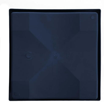 Bloem Veranda 18" Navy Square Deck Box Planter with Optional Knock-Out Drainage Holes