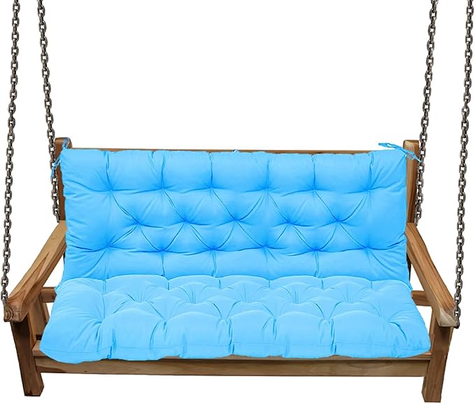 Replacement Cushions for Swing, Swing Cushions 3 Seater Replacement, Waterproof Thicken Washable Pad Cushion for Outdoor Indoor Furniture Swing Patio (Sky Blue, 40x71 inch)