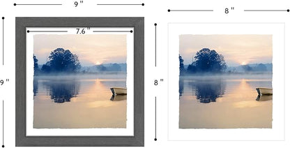 Framed Lake Landscape Wall Art: 6 Pieces Mountain Scenery Photos Prints Frames Nature Forest Painting Modern Various Stunning View Artwork Relaxing Sunset Picture for Bedroom Office