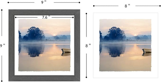 Framed Lake Landscape Wall Art: 6 Pieces Mountain Scenery Photos Prints Frames Nature Forest Painting Modern Various Stunning View Artwork Relaxing Sunset Picture for Bedroom Office