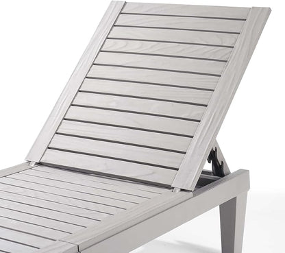 Nestl Sun Tanning Chair - Light Grey Chaise Lounge Chair Outdoor, Lightweight Pool Lounge Chairs Set of 4, Adjustable 5-Position Reclining Lawn Chair, Waterproof Beach Outdoor Lounge Chairs