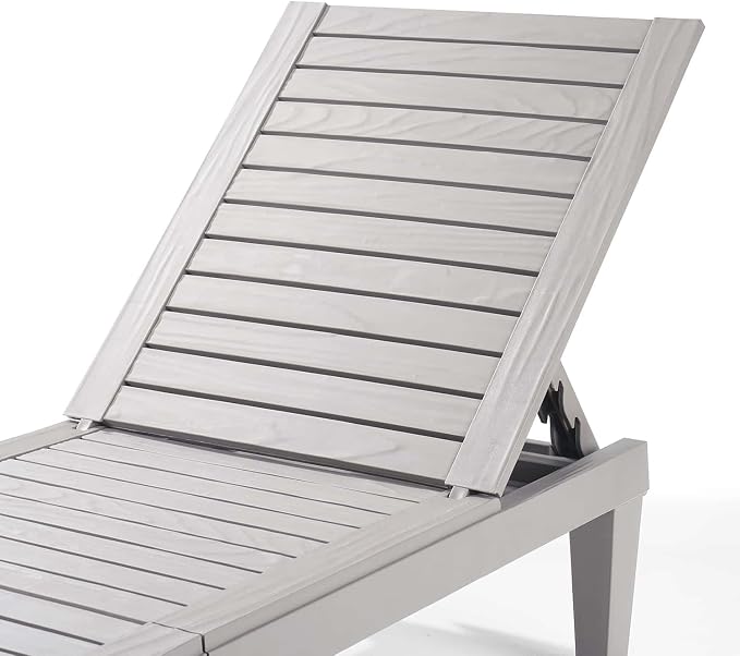 Nestl Sun Tanning Chair - Light Grey Chaise Lounge Chair Outdoor, Lightweight Pool Lounge Chairs Set of 12, Adjustable 5-Position Reclining Lawn Chair, Waterproof Beach Outdoor Lounge Chairs
