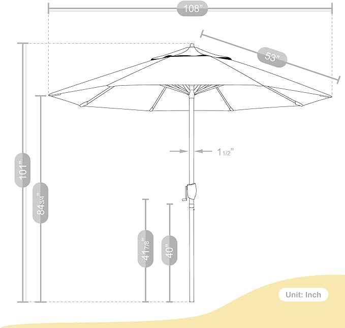 California Umbrella 9' Rd Sunbrella Aluminum Patio Umbrella