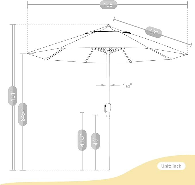California Umbrella 9' Rd Sunbrella Aluminum Patio Umbrella