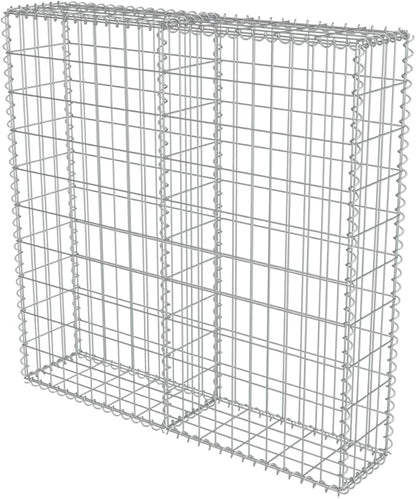 Galvanized Steel Gabion Wall with Covers, Gabion Mesh Wire Wall Panel Galvanized Steel Garden Stone Wire Basket Fencing Patio Decorative Fence, 39.4"x7.87"x39.4",-178
