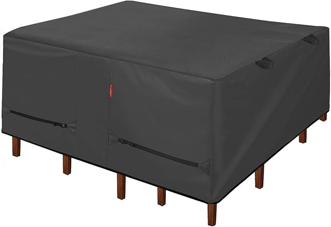 Porch Shield Patio Table Cover - Waterproof Outdoor Dining Table and Chairs Furniture Set Cover Square - 76 x 76 inch, Black