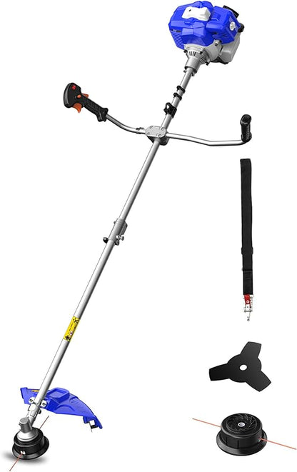 WILD BADGER POWER 52cc Weed Wacker Gas Powered, 3 in 1 String Trimmer/Edger 18’’ with 10’’ Brush Cutter,Rubber Handle & Shoulder Strap Included