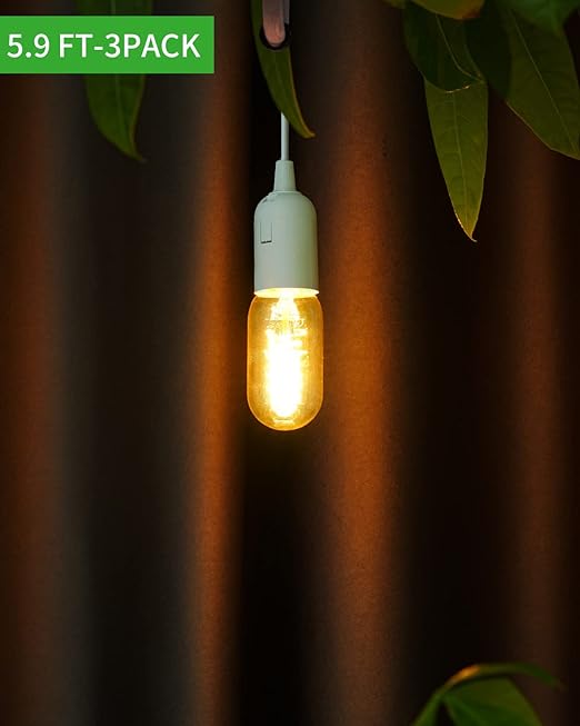 HESSION Pendant Light Cord, Hanging Light Cord, Plug in Light fixtures, 5.9ft DIY Latern Light Cord with an E26 Light Socket, Featuring an On/Off Switch(Bulb Not Included).
