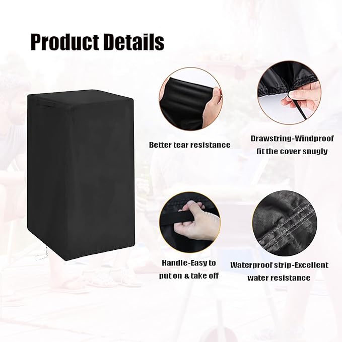 Smoker Cover Fit for Smokehouse Products Big Chief Electric Smoker, Heavy Duty Waterproof Outdoor Grill Electric Smoker Covers-12 D x 18" W x 25" H