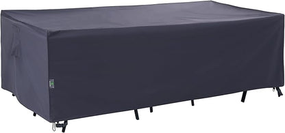 F&J OUTDOORS Patio Outdoor Patio Table Cover 62 x 42 x 27.5 inches, Waterproof UV Resistant Snow Protection for Rectangular Dining Table, Grey