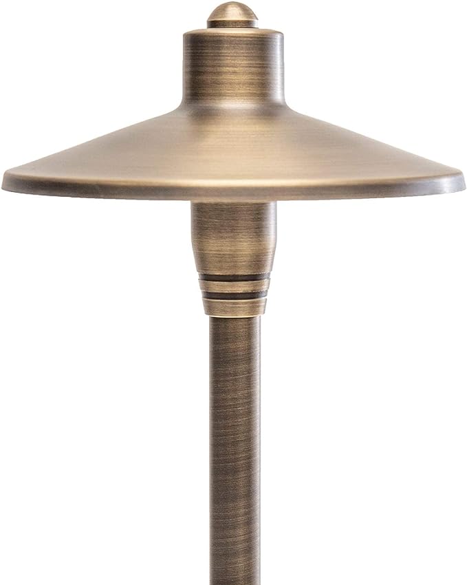 G2 12V Brass Path Light 4-Pack Kit (Bronze) with 3W 2700K Warm White G4 LED Bulbs for Low Voltage Landscape Lighting on Outdoor Pathway, Walkway, Garden, Driveway or Patio