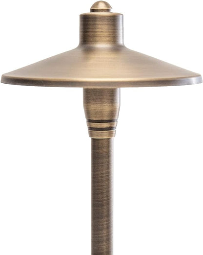 G2 12V Brass Path Light 4-Pack Kit (Bronze) with 3W 2700K Warm White G4 LED Bulbs for Low Voltage Landscape Lighting on Outdoor Pathway, Walkway, Garden, Driveway or Patio