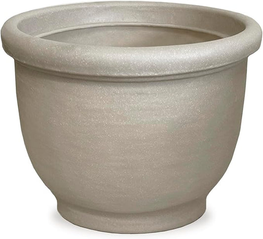 Crescent Garden Agave Planter, Classic Lightweight Resin Planter - UV-Resistant Flower Pots - Indoor & Outdoor Pot for Flowers, Houseplant, Herbs, 14" W x 11" H (Parchment)