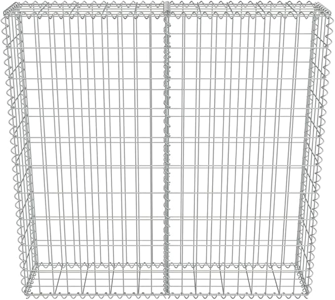 Galvanized Steel Gabion Wall with Covers, Gabion Mesh Wire Wall Panel Galvanized Steel Garden Stone Wire Basket Fencing Patio Decorative Fence, 39.4"x7.87"x39.4",-178