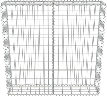 Galvanized Steel Gabion Wall with Covers, Gabion Mesh Wire Wall Panel Galvanized Steel Garden Stone Wire Basket Fencing Patio Decorative Fence, 39.4"x7.87"x39.4",-178