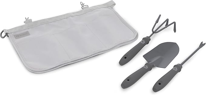 Picnic TIME Garden Bucket Tool Organizer, Gardening Tools Organizer Bag with Hooks to Attach to Bucket, Gardening Essentials and Gifts for Women and Men, Plant Lover Gifts for Gardeners (Fog Gray)