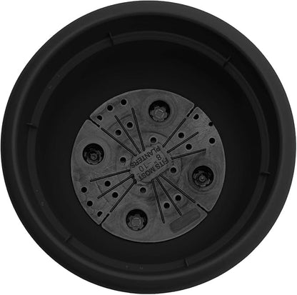 Bloem Ariana Pot Planter: 12" - Black - Durable Resin Pot, For Indoor and Outdoor Use, Gardening, Self Watering Disk Included, 3 Gallon Capacity