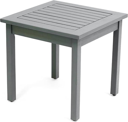 JONATHAN Y END6000G Archer 18.9" Modern Classic Square Slatted Solid Acacia Wood Indoor/Outdoor Adirondack Side Table for Patio, Garden, Bathroom, Living Room, Gray