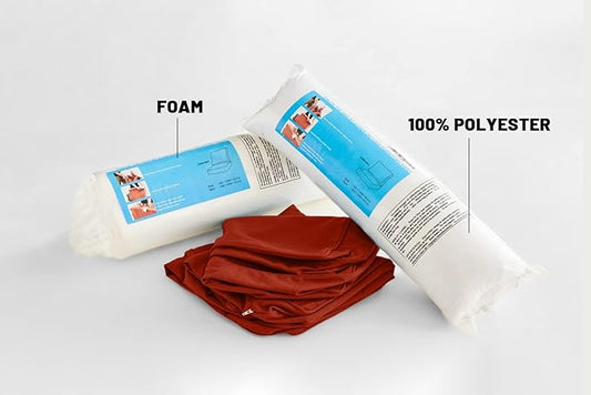 ARTPLAN Olefin 24x24 Deep Seat Patio Cushions for Outdoor Furniture,Extra 6 inch Thick,Back 18"x24",Removable,Replacement,Solid/Floral,Outdoor/Indoor,Brick Red