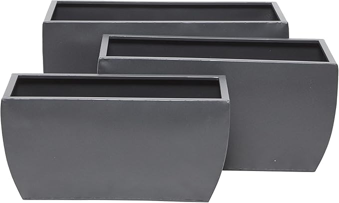 CosmoLiving by Cosmopolitan Metal Indoor Outdoor Planter, Set of 3 20", 18", 16"W, Gray