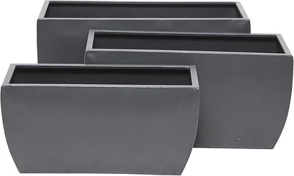 CosmoLiving by Cosmopolitan Metal Indoor Outdoor Planter, Set of 3 20", 18", 16"W, Gray