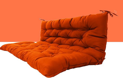 Outdoor Swing Cushions 3 Seater Waterproof, Replacement Bench Cushions for Outdoor Patio Furniture with Backrest, Porch Swing Cushion with Ties for Lawn and Garden (Orange, 40x47in)