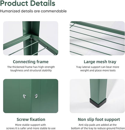 Raised Garden Bed, Elevated Green Metal Plant Box with Legs, Standing Garden Stand with Drainage Holes (40" L x 11" W x 31" H)
