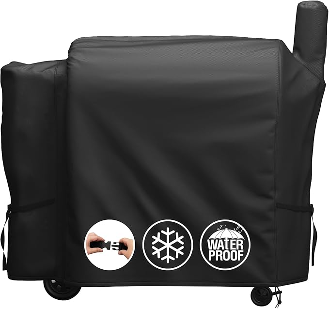 MR. COVER Grill Cover for Traeger Pro 34 & 780 Series, Waterproof Wood Pellet Smoker Cover for Traeger 34 / Pro 780, Texas, Z Grills, Heavy Duty Premium Pellet BBQ Cover for Outdoor with Straps, Black