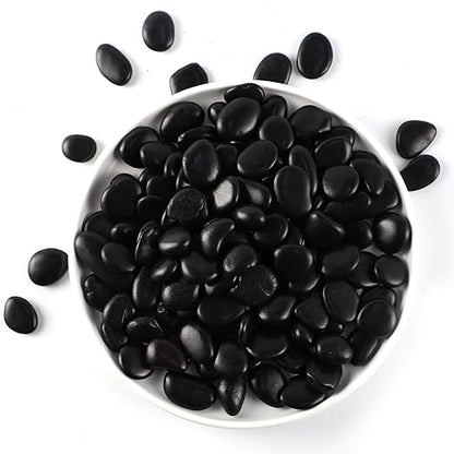 11LB Black River Rocks for Vases 3/4-1 5/8Inch River Stones Decorative Rocks for Plants Indoor Pebbles for Crafts Decorative Stones Gravels Rocks for Plants Outdoor