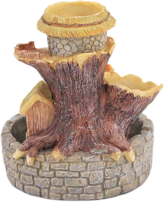 Segreto Creative Retro Tree House Plants Pot Flower Pots with Drainage Holes Resin Planters Vase Home Decor for Succulents, Flower, Cactus, Gardening Decoration,Indoor(Stone House)